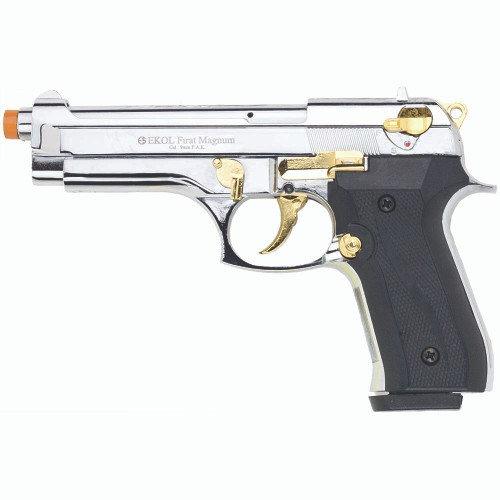 Firat Magnum 92 Front Firing Blank Gun – Chrome/Gold
