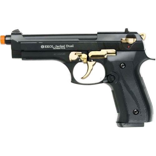 Jackal Full Automatic Front Firing Blank Gun – Black/Gold