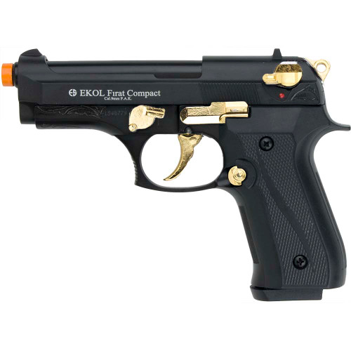 Firat Compact 92 Front Firing Blank Gun Black/Gold/Engraved