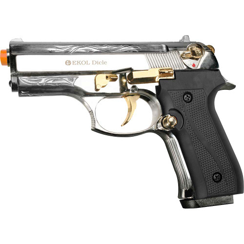 Dicle 8000 Front Firing Blank Gun – Chrome/Gold/Engraved