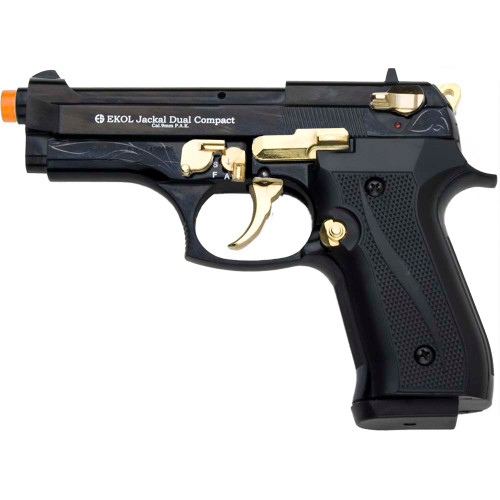 Jackal Compact Front Firing Blank Gun – Black/Gold/Engraved