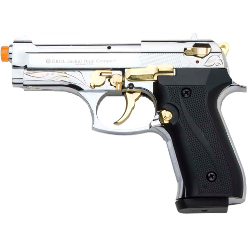 Jackal Compact Front Firing Blank Gun – Chrome/Gold/Engraved